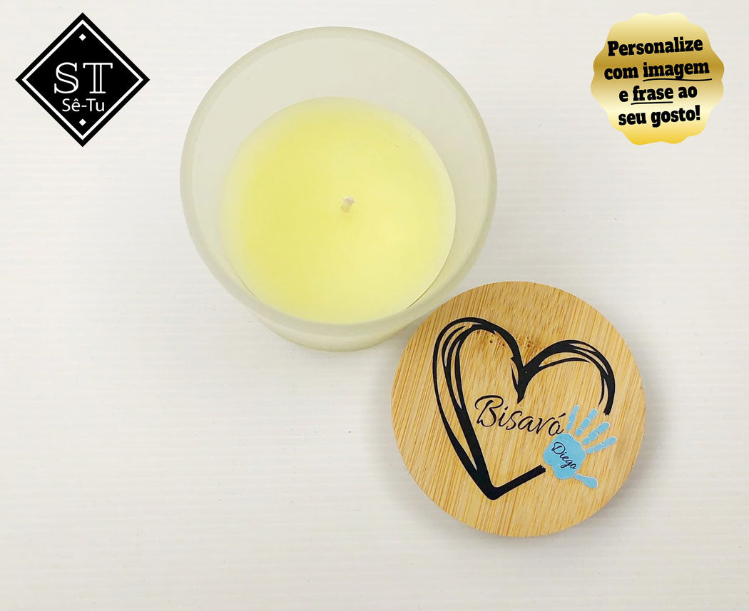 Vela Perfumada de baunilha Bisavó (Nome Bisneto)